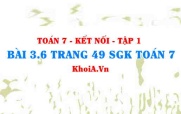 Bài 3.6 trang 49 SGK Toán 7 tập 1 Kết nối tri thức